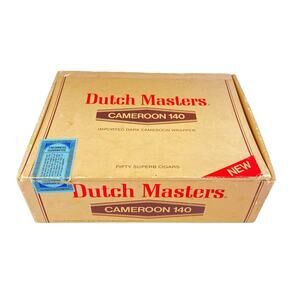 Dutch Masters Vinatge CAMEROON 140 50 Cigars Empty Cardboard Case Flap Box‎